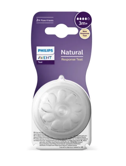 Avent SCY964/02 Tetina Natural Response debit mediu 3+ luni 2 bucati PHILIPS AVENT — preț și oferte