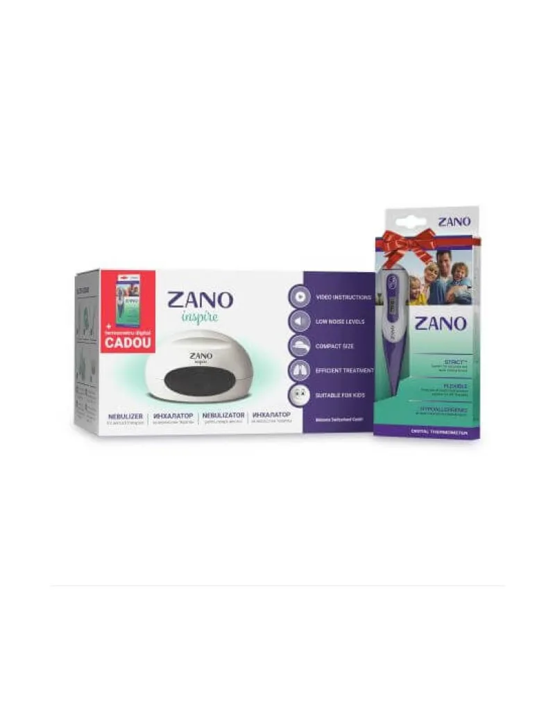 Zano Inspire Nebulizator  cu compresor pentru copii si adulti + Zano Termometru UNICOMS — preț și oferte
