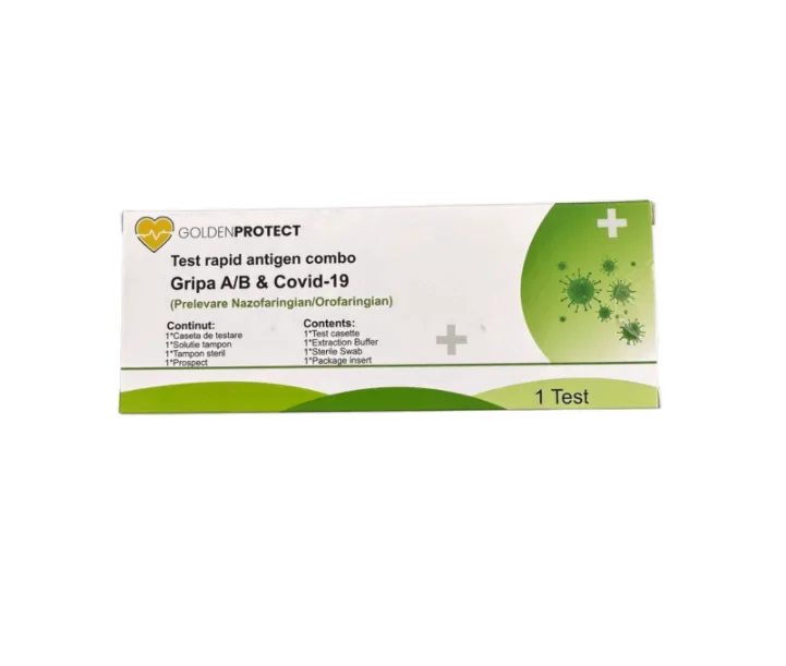 Test rapid antigen Combo COVID 19 si Gripa A/B (prelevare 2 in 1 orofaringian si nazofaringian) 1 buc Hangzhou — preț și oferte