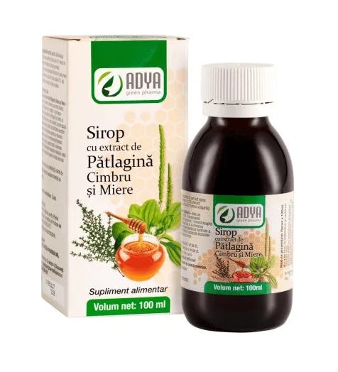 Sirop cu patlagina, cimbru si miere 100 ml Adya GreenPharma — preț și oferte