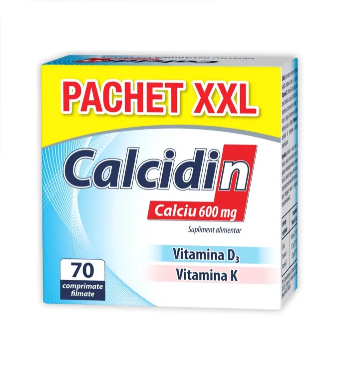 Calcidin + Vitamina D3 + Vitamina K 70 comprimate filmate Pachet XXL ZDROVIT — preț și oferte