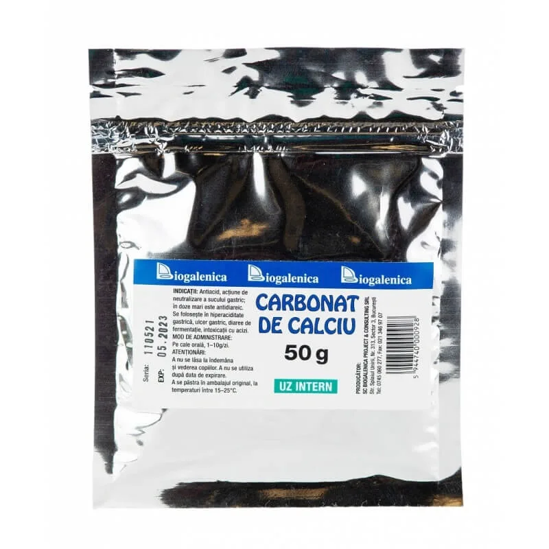 Carbonat de calciu - uz intern 50 g Biogalenica — preț și oferte