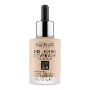 Fond de ten HD Liquid Coverage, 010 Light Beige, 30 ml, Catrice
