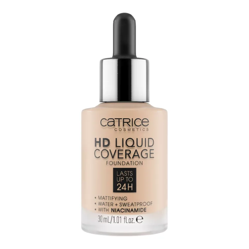 Fond de ten HD Liquid Coverage, 010 Light Beige, 30 ml, Catrice — preț și oferte