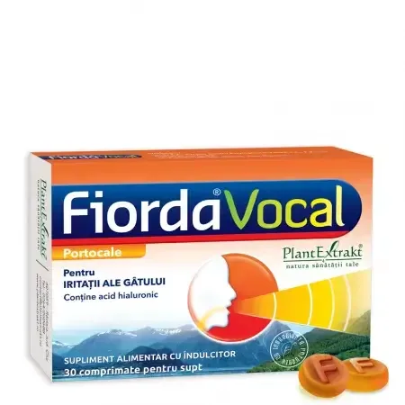 Fiorda Vocal cu portocale 30 comprimate de supt PLANTEXTRAKT — preț și oferte
