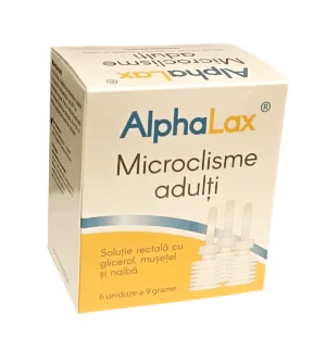 Alphalax Microclisme cu glicerol, musetel si nalba pentru adulti 6 unidoze