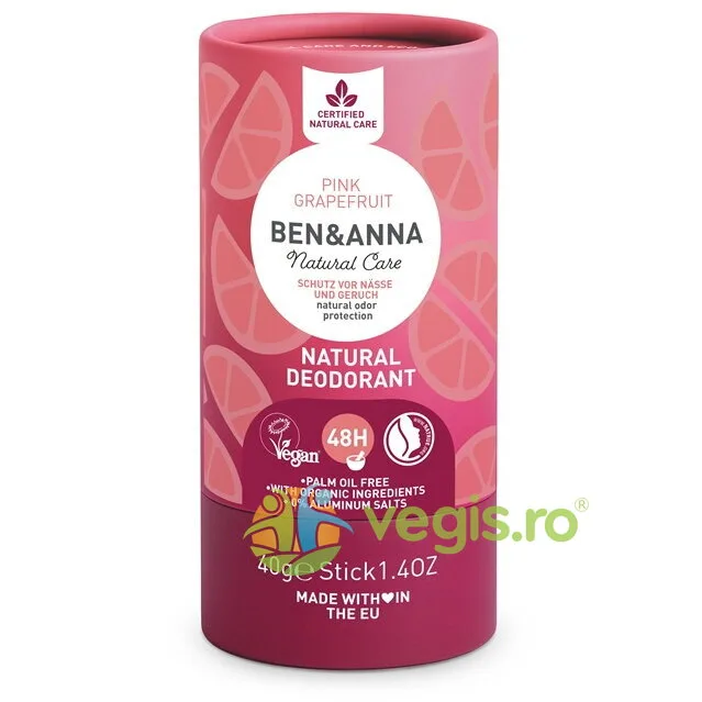 Deodorant Natural Stick Pink Grapefruit 40g Ben&Anna — preț și oferte
