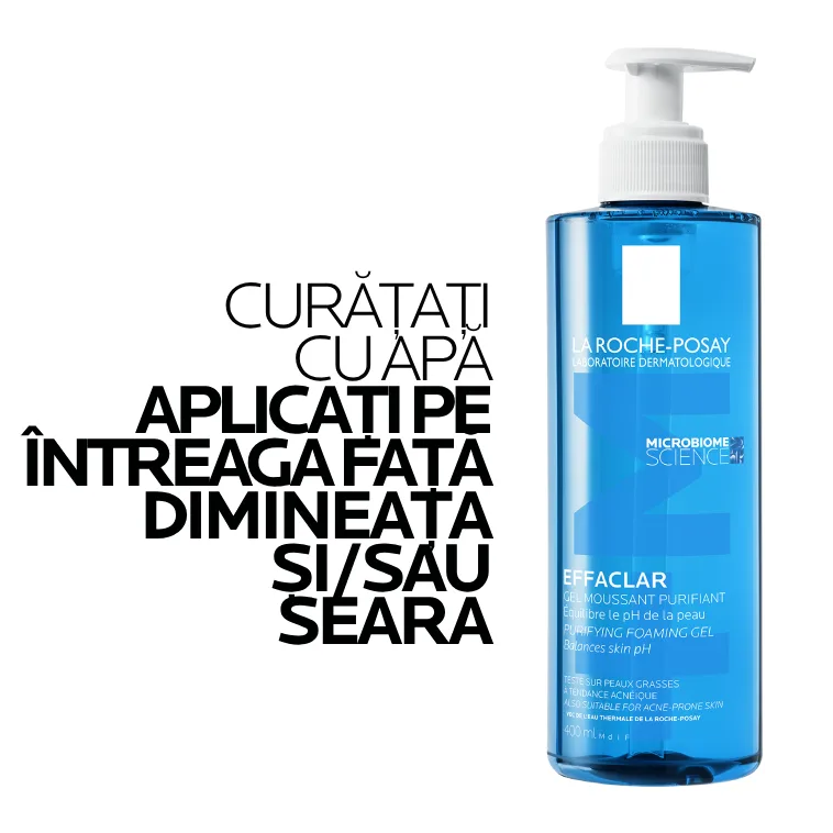 La Roche Posay pachet: Effaclar gel spumant purifiant +M 400ml + Rezerva de reumplere 400ml — preț și oferte