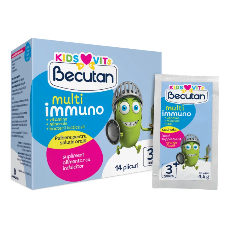 Becutan kids vits multi immuno 3+ ani 14 plicuri ALKALOID-INT D.O.O. — preț și oferte