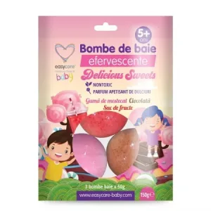 Easycare Baby Bombe de baie efervescente pentru copii Delicious Sweets +5 ani 3 bucati