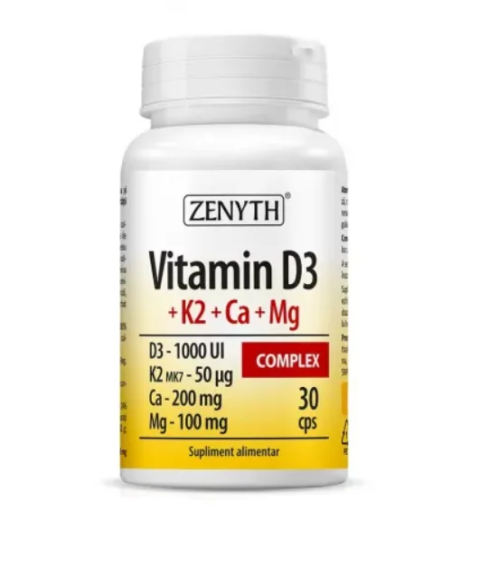 Vitamina D3+K2+Ca+Mg Complex 30 capsule Zenyth — preț și oferte