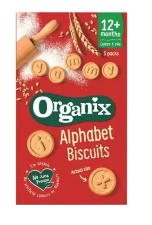 Organix Biscuiti bio alfabet 12+ luni 5 bucati  x 25g
