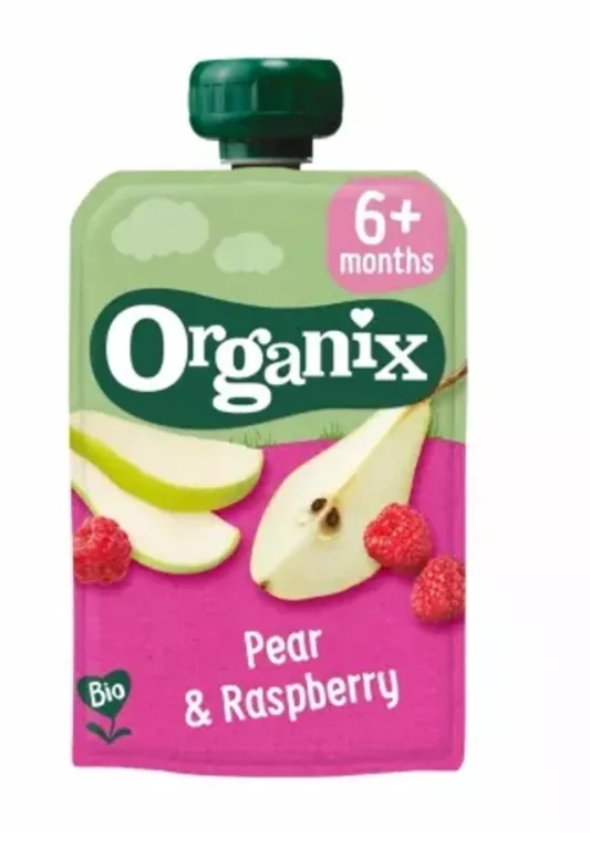 Organix Piure bio de pere si zmeura 6+ luni 100 g — preț și oferte