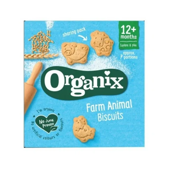 Organix Biscuiti bio cu forma de animale de la ferma 12+ luni 100 g — preț și oferte