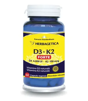 D3 + K2 forte 60 capsule — preț și oferte