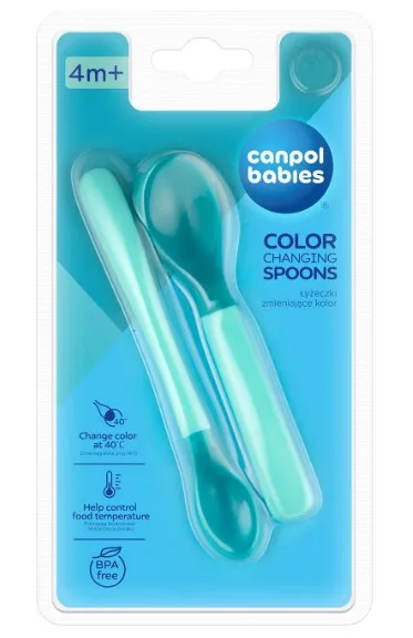 Canpol 9/581 set turcoaz 2 lingurite termice (cu modificare culorii) CANPOL BABIES — preț și oferte
