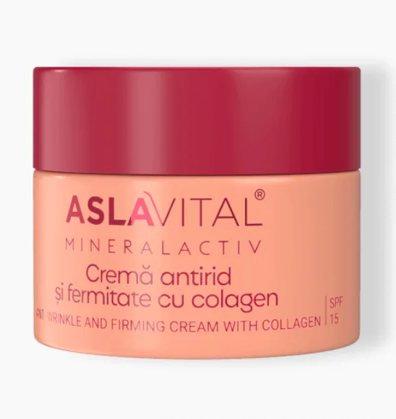 Aslavital Mineralactiv Crema antirid cu colagen SPF15 ten sensibil 50 ml — preț și oferte