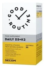 Daily D3 +K2 Good Routine  30 capsule Secom — preț și oferte