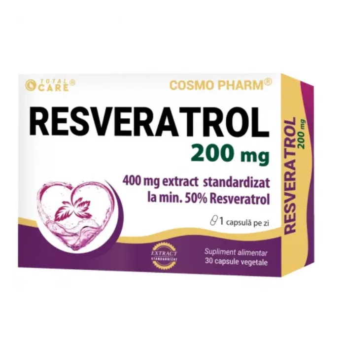 Resveratrol, 200 mg, 30 capsule, Cosmo Pharm — preț și oferte