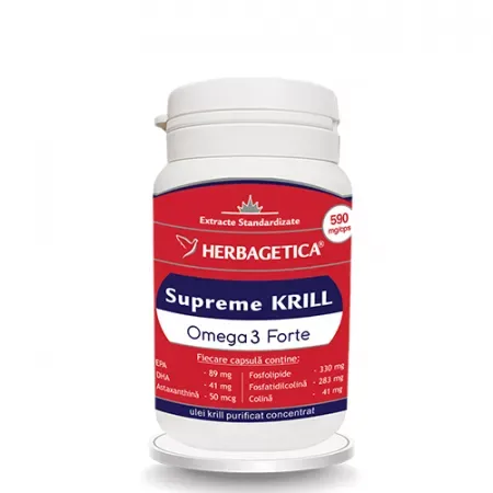 Krill oil supreme omega  3 X 30 caps. Herbagetica — preț și oferte