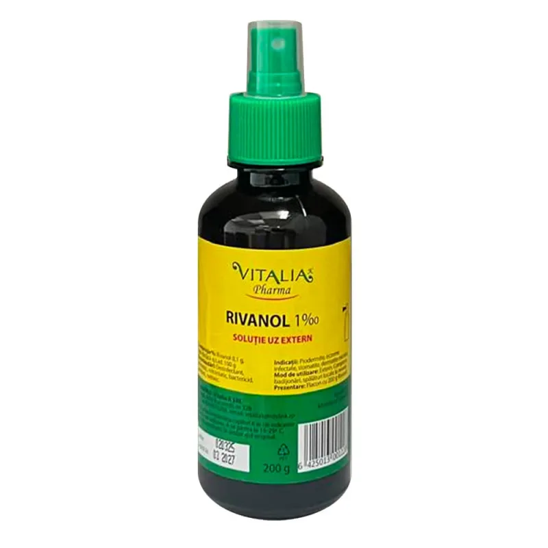 Rivanol 1‰ cu pulverizator, 200 g, Vitalia Vitalia Pharma — preț și oferte
