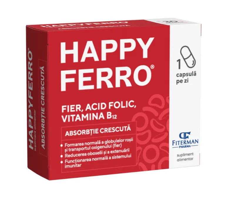 Happy Ferro 30 capsule FITERMAN PHARMA — preț și oferte
