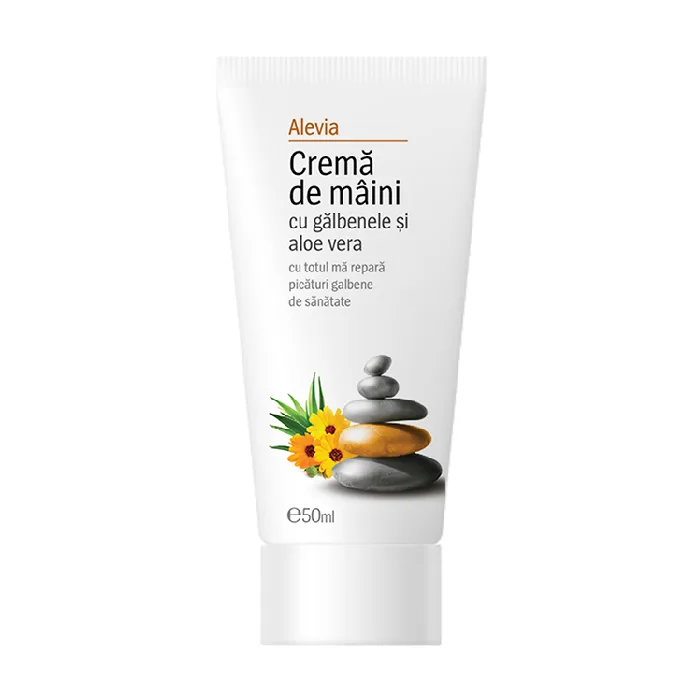 Crema de maini cu Galbenele si Aloe Vera, 50 ml, Alevia — preț și oferte