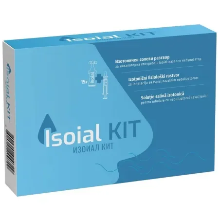 Isoial kit : solutie salina nas infundat 5ml X 15 fl.+ nebulizator nazal Naturpharma — preț și oferte
