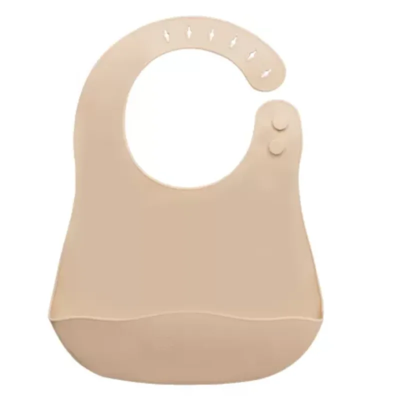 Baveta din silicon cu buzunar, 6 luni+, Bubble Beige, Appekids — preț și oferte