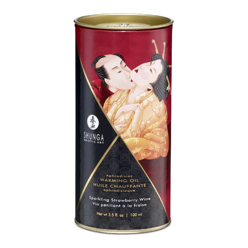 Ulei de masaj cu efect de incalzire Strawberry, 100ml, Shunga Erotic Art — preț și oferte