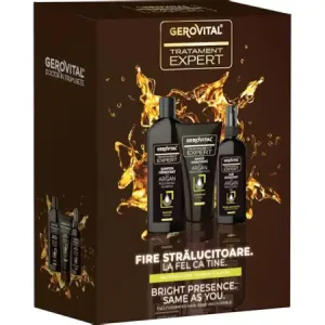 Gerovital Tratament Expert caseta 44670 (Sampon hidratant cu argan 250ml + Masca hidratanta cu argan 150ml + Ulei hidratant de argan)  1 Pach. Farmec
