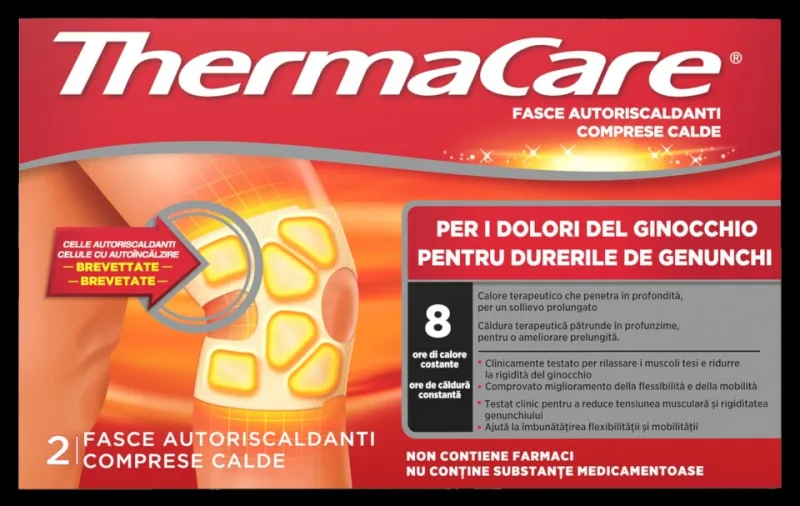 Thermacare comprese calde pentru genunchi 8 ore 2 buc — preț și oferte
