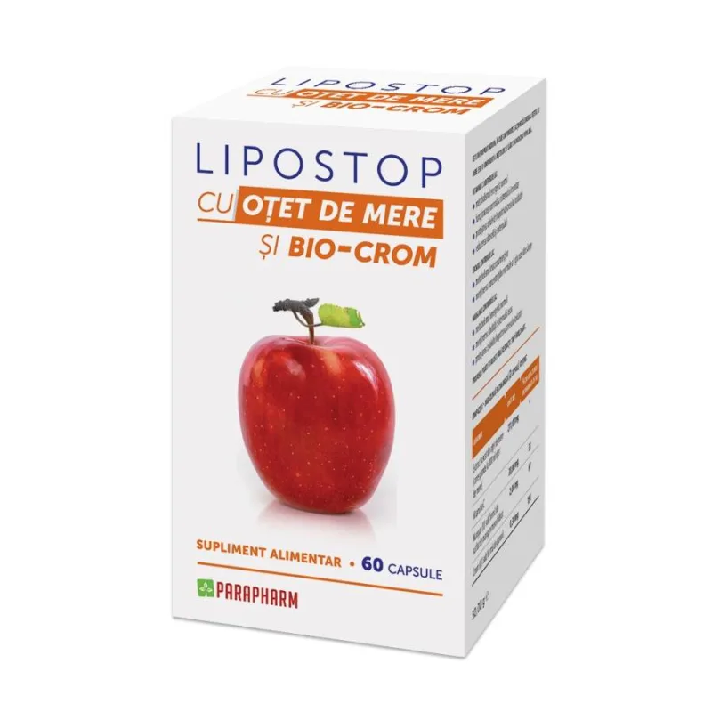 Lipostop Otet de Mere si Bio-Crom 60cps - Parapharm — preț și oferte