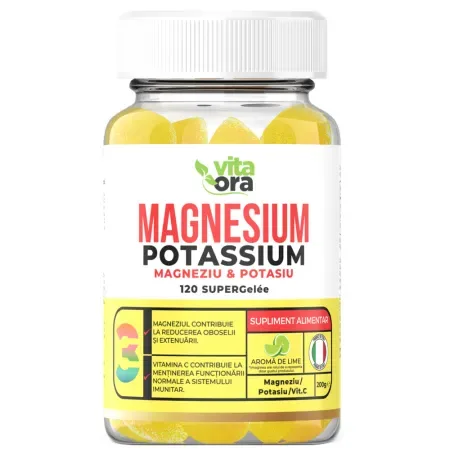Magnesium potasium complex super gelee aroma lime120 jeleuri Vita Ora — preț și oferte