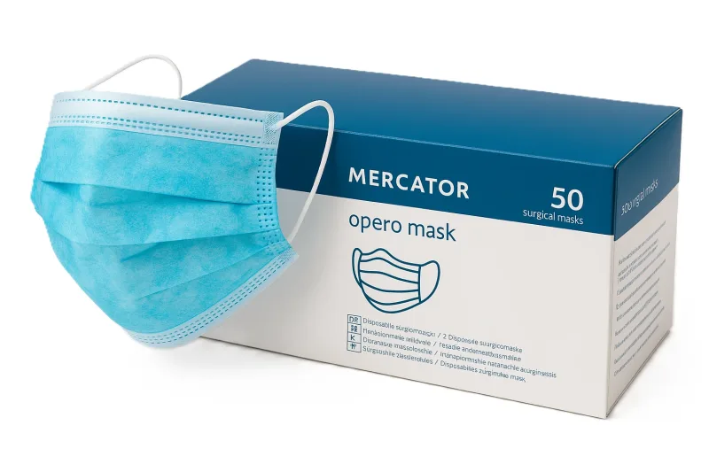 Masca de unica folosinta, albastra- opero, II R, 3 pliuri 50 buc Mercator pfarma.ro — preț și oferte