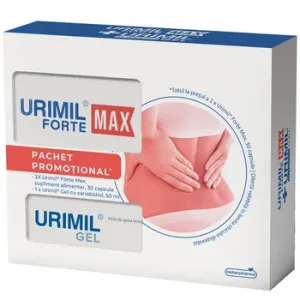Urimil Forte max 30 + Urimil CBD gel cu canabidiol 50ml - 50% la al II lea produs pach. Naturpharma