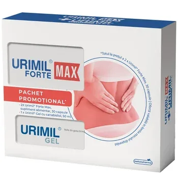 Urimil Forte max 30 + Urimil CBD gel cu canabidiol 50ml - 50% la al II lea produs pach. Naturpharma — preț și oferte