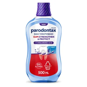 Parodontax apa gura cu acid hialuronic gum strengthen&protect icy mint 500ml