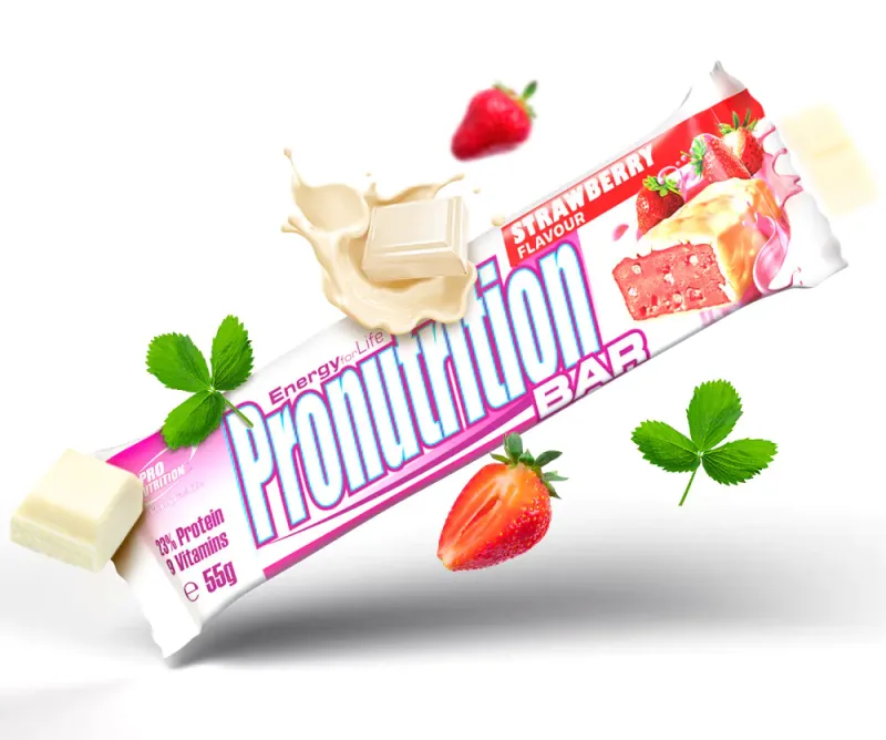 Baton proteic energizant aroma capsuni 55g PRO NUTRITION — preț și oferte