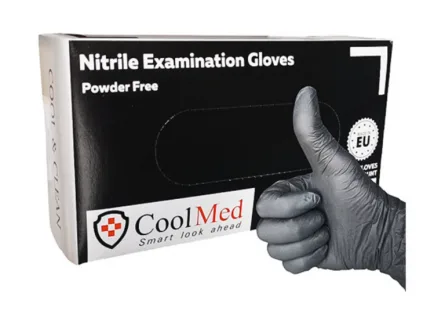 Manusi examinare nitril nepudrate negre ""M"" - cool med 100 buc top Glove — preț și oferte