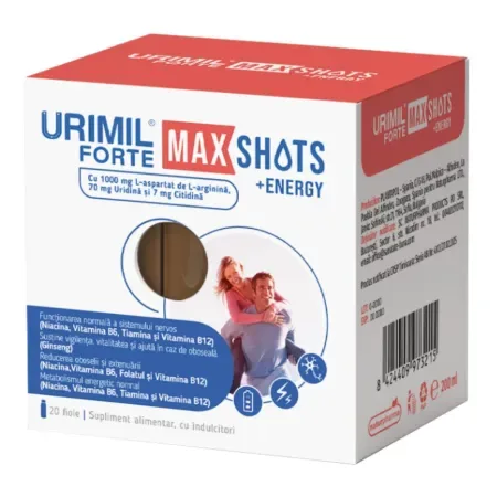 Urimil forte max shots+energy x 20 fl. Naturpharma — preț și oferte