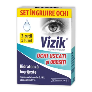 Zdrovit vizik picaturi ochi uscati si obositi 2 flacoane X 10ml 1 set pach.