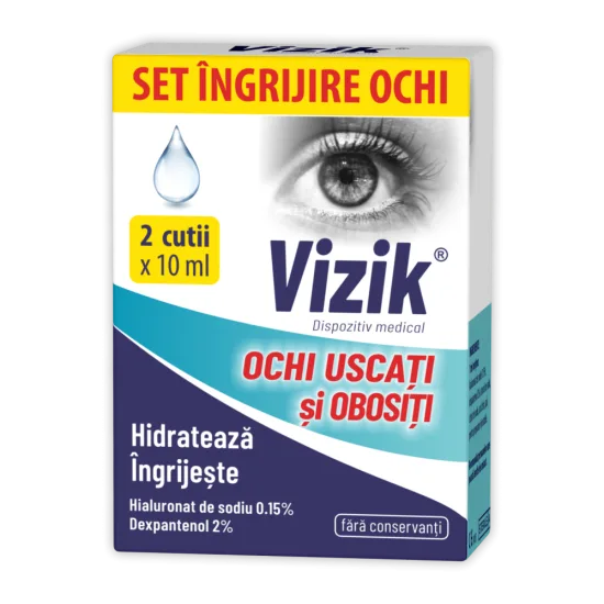 Zdrovit vizik picaturi ochi uscati si obositi 2 flacoane X 10ml 1 set pach. — preț și oferte