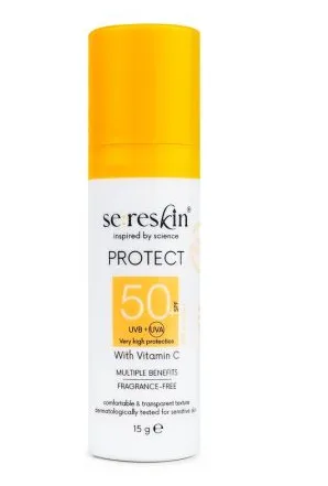 Se:Reskin Mini Crema Protect SPF50+ cu vitamina C cu protectie foarte ridicata 15 g
