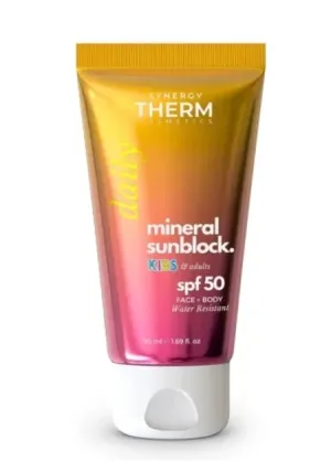 Synergy Therm Mineral Sunblock pentru copii si adulti SPF50 50 ml