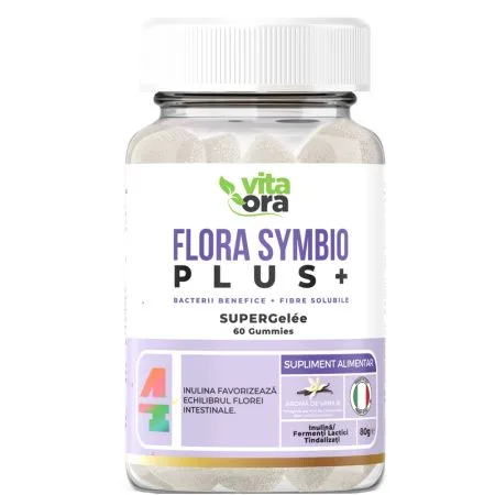 Flora Symbio plus super gelee aroma vanilie  60 jeleuri Vita Ora — preț și oferte