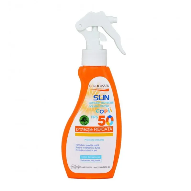 Lotiune spray pentru copii cu protectie solara FPS50 Sun, 200 ml, Gerocossen — preț și oferte