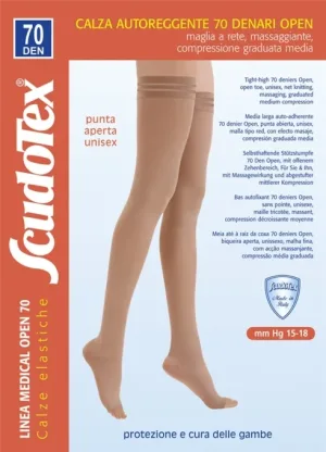 Scodotex ciorapi prev. S823 pana la coapsa,varf deschis, 70 den daino 3 X 1 per