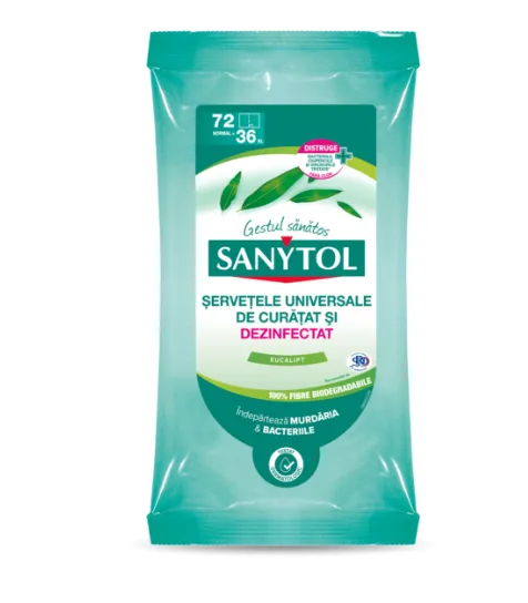 Sanytol Servetele multisuprafete dezinfectant 72 bucati — preț și oferte