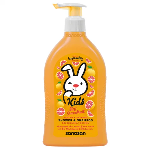 Sanosan kids gel dus & sampon cu aroma de grapefruit 400ml Mann&Schroder — preț și oferte